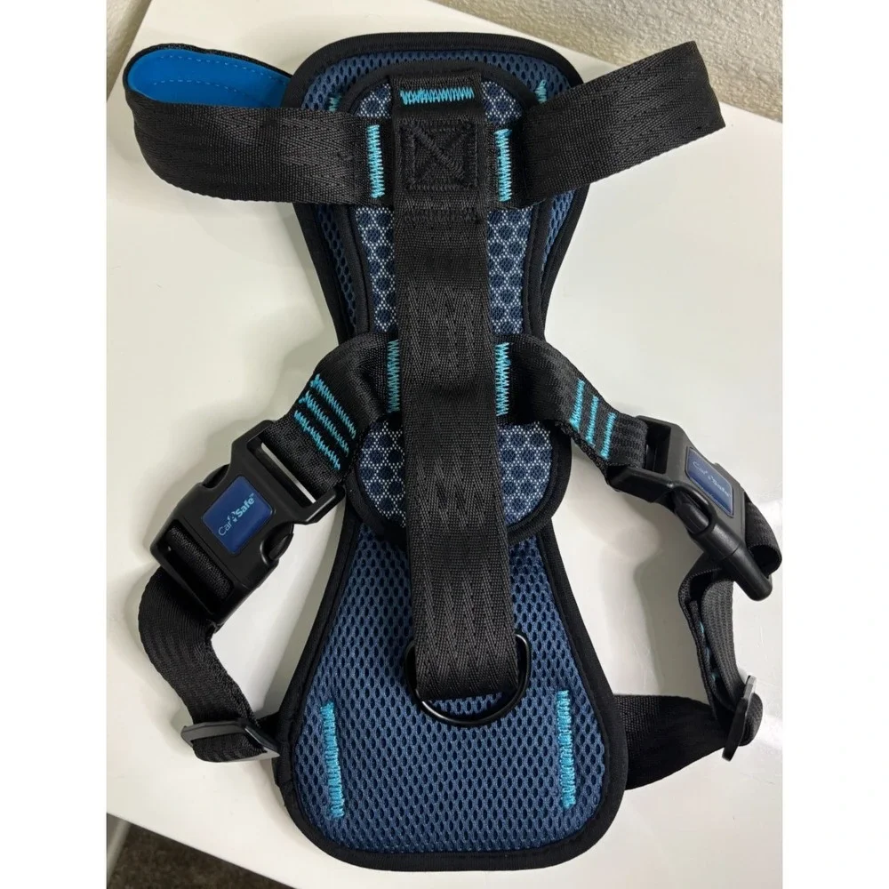 CarSafe Dog Safety Harness Large Breed Crash Tested 70lb Seatbelt Travel Blue